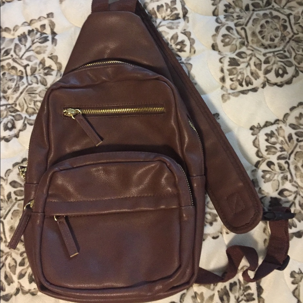 Brown sling bag